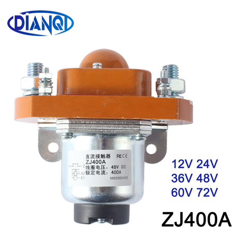 Contactor de 12V, 24V, 36V, 48V, 60V y 72V CC para motor de carretilla elevadora, agarre eléctrico, cabrestante para coche, ZJ400A, 1no (normalmente abierto) ► Foto 1/6