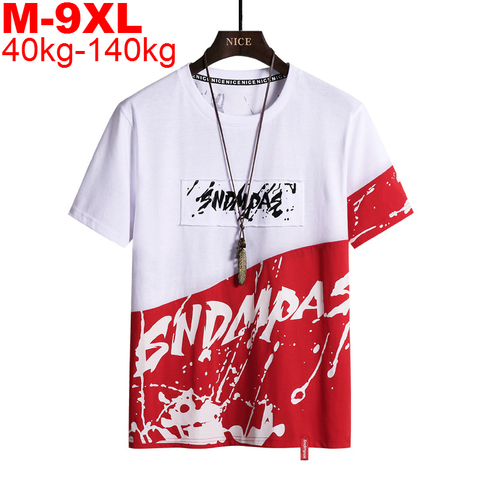 Camiseta de gran tamaño para hombre, ropa de calle de manga corta, camisetas de Hip-Hop, de talla grande 9xl 8xl 7xl 6xl ► Foto 1/6