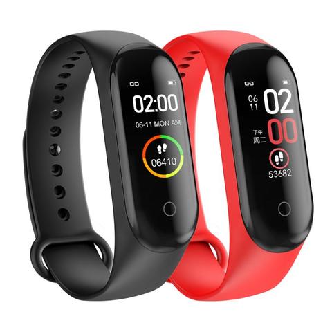 Reloj inteligente M4, con Bluetooth, termómetro, rastreador de Fitness, ritmo cardíaco y presión arterial ► Foto 1/6