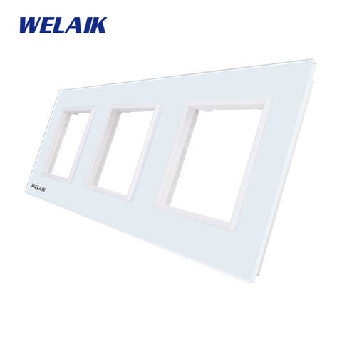 Welaik Interruptor táctil piezas de bricolaje panel de vidrio sólo de pared interruptor de luz negro blanco cristal panel agujero cuadrado A3888W1 /B1 ► Foto 1/5