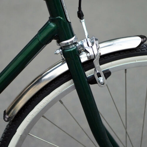 Guardabarros de bicicleta de carretera, piezas prácticas de aleación de aluminio y plata, 700C, Retro, piñón fijo, 1 par ► Foto 1/6