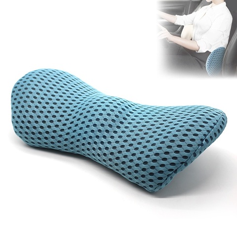 Almohada de espuma de memoria 3D para el coche, cojín de asiento para la cintura, protección para la columna Vertebral, cojín trasero bajo, almohada para dormir ► Foto 1/6