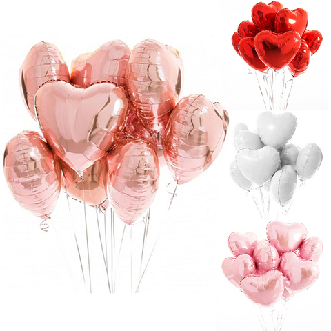 5 uds 18 pulgadas oro rosa globos de papel de aluminio con diseño de amor y corazón globo de helio boda globos Decoraciones para fiesta de cumpleaños fiesta de los niños adultos globo ► Foto 1/6