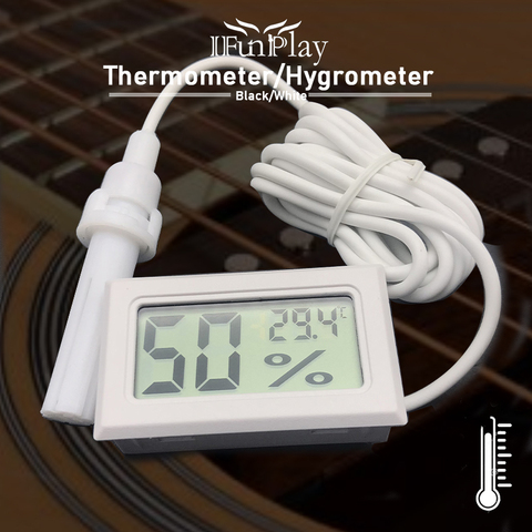 Termómetro de guitarra LCD, higrómetro con Sensor de cable, Sonda diseñada para guitarra, ukelele, violín, Protector de guitarra, accesorios ► Foto 1/6