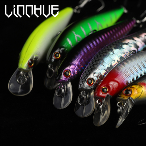 LINNHUE nuevo señuelo de pesca pececillo duro manivela 50mm 5,5g 63mm 8g 85mm 14,1g Topwater flotante Wobblers Crankbite cebos artificiales ► Foto 1/6