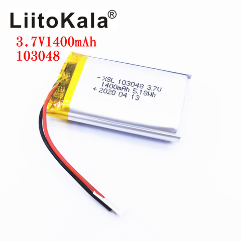 XSL-batería de litio recargable de 3,7 V, 103048, 1400mAh, batería de repuesto, bricolaje, para MP3, MP4, DVD, altavoz y cámara ► Foto 1/2