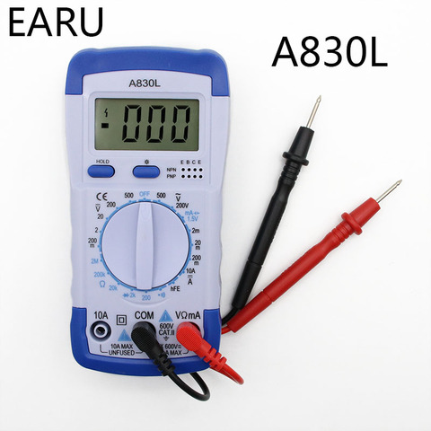 A830L LCD multímetro Digital AC DC Tensión de frecuencia Multitester voltios de corriente de prueba amperímetro del voltímetro de Amper de ► Foto 1/6
