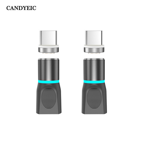 Candyeic-Adaptador de carga magnético USB tipo C para Samsung Galaxy S20 Ultra, Cargador USB para OPPO Ace2 ► Foto 1/6