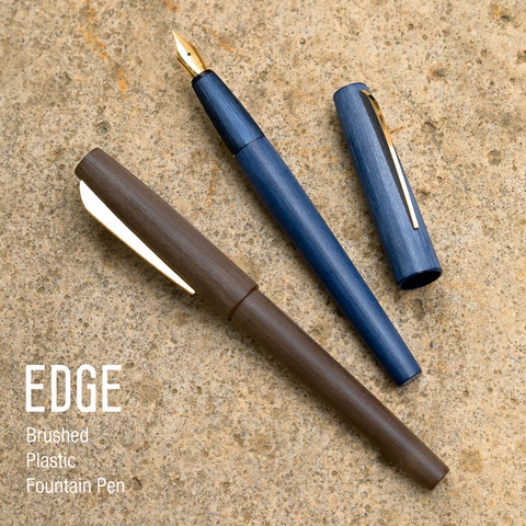 KACO-pluma estilográfica EDGE, pluma de tinta mate cepillada, viene con 1 unidad, convertidor Original de DT, caja de regalo, juego de bolígrafos de escritura de café/azul/negro ► Foto 1/6