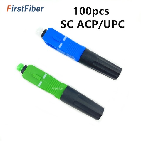 Conector rápido FTTH SC APC, 50 Uds., adaptador de fibra óptica de un solo modo, SC, UPC, adaptador rápido de fibra óptica, cola recta, 100 Uds. ► Foto 1/4