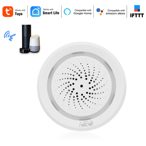 Sensor de alarma de sirena WiFi inalámbrico para el hogar, dispositivo inteligente compatible con batería, se puede cargar con Cable USB, TUYA Smart Life ► Foto 1/6