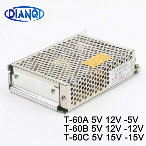 DIANQI T-60C 5V7A 15V3A-15V1A fuente de alimentación de conmutación de salida Triple T-60A 5V7A 12V3. ¡5A-5V1A ac a dc T-60B 5V7A 12V3! 5A-12V1A ► Foto 1/6