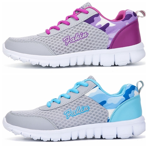 Zapatos informales para mujer, zapatillas planas de malla transpirables para caminar, Tenis deportivos para gimnasio, color blanco, 2022 ► Foto 1/6