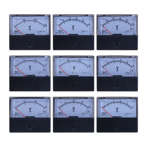 Voltímetro de Panel analógico de CC, medidor de voltaje de DH-670, 3V, 5V, 10V, 15V, 20V, 30V, 50V, 100V, 150V, 300V, 500V, mecánico ► Foto 1/6