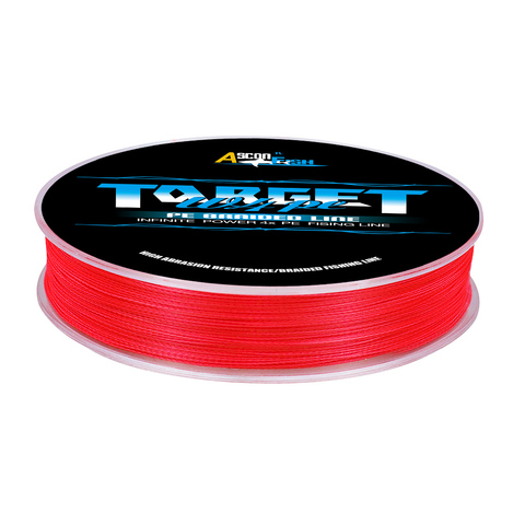 Super nunca desteñido rojo 100M 300M pe línea de pesca trenzada 4 hilos de cuerda de pesca carpa de mar de hielo pesca 2-0,06 LB 0,55-mm ► Foto 1/6