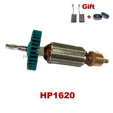 Rodamiento libre y cepillo de carbono, reemplazo de ancla de Rotor de armadura de AC220V-240V para taladro de impacto MAKITA HP1620 HP1641 HP1640 HP1621 ► Foto 1/6