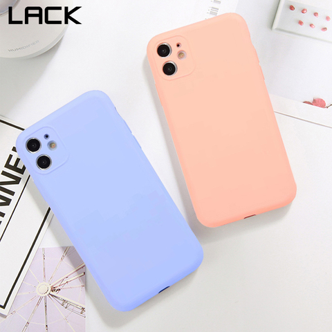 LACK-funda trasera de silicona suave para iPhone, carcasa de protección completa con lente de Color caramelo para parejas para iPhone 11 11pro Max X XS XR 7 8 6 6S Plus ► Foto 1/6