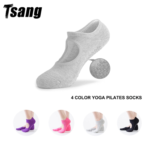 Calcetines de algodón deportivo para Yoga, calcetín de Ballet con agarre fuerte, para entrenamiento de baile, antideslizantes, para Pilates, color blanco ► Foto 1/6