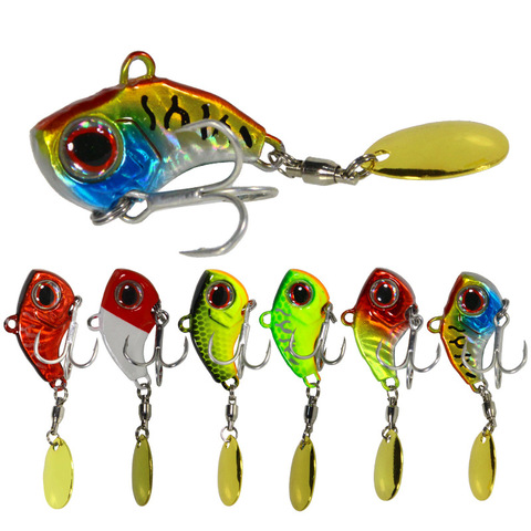 Nueva llegada 1 Uds 9g/13g/16g/22g Metal VIB señuelo de pesca Spinner hundimiento giratoria cuchara Pin Crankbait lentejuelas cebos, aparejos de pesca ► Foto 1/6