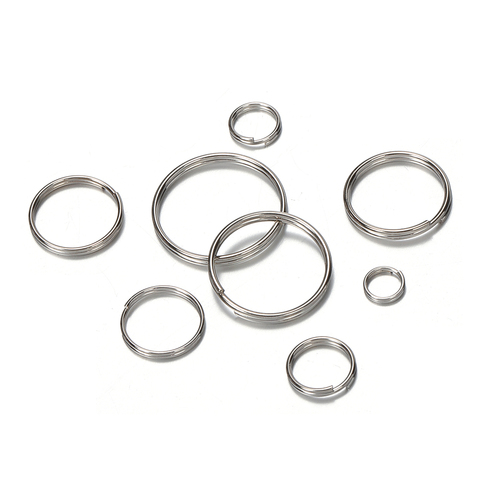50 unids/lote llavero de Metal blanco círculo DIY llavero joyería resultados 6-20mm clave titular de anillo de círculos Accesorios ► Foto 1/6