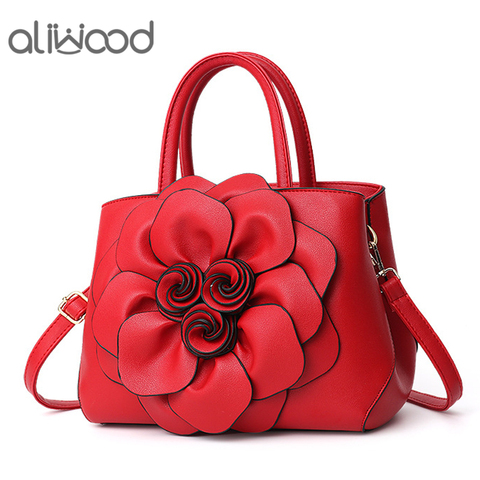 Aliwood-Bolso de hombro con flores rosas para mujer, bandolera de piel sintética de alta calidad, cruzado ► Foto 1/6