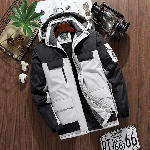 Parkas de invierno para hombre, chaqueta gruesa cálida a prueba de viento, Abrigo con capucha multibolsillo de calidad, prendas de vestir impermeables a la moda, M-9XL ► Foto 1/6