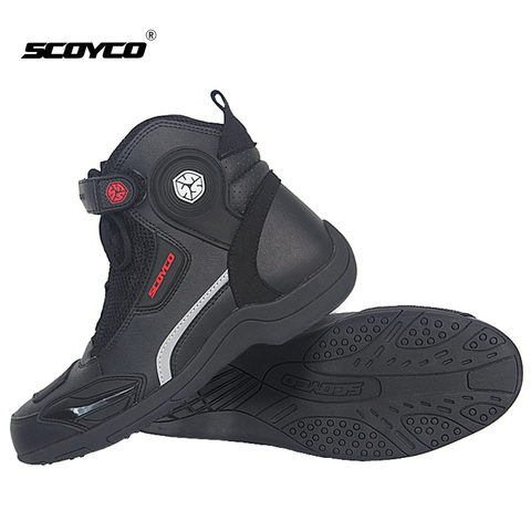 SCOYCO-Botas de Moto de microfibra para hombre, zapatos para Motocross, todoterreno, zapatos para motocicleta ► Foto 1/6