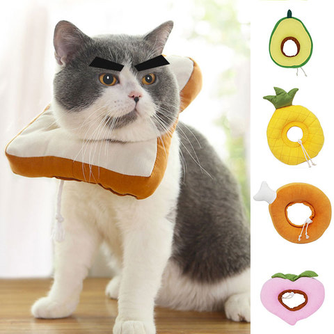 Gato-Collar de algodón con forma de aguacate para perros, cuello circular ajustable, protector para el cuello, con cono de recuperación para heridas ► Foto 1/6