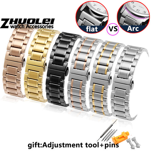 Reloj de pulsera de cualquier marca, de acero inoxidable, 14, 15, 16, 17, 18, 19, 20, 21, 22, 23, 24mm, accesorios de correa curva ► Foto 1/6