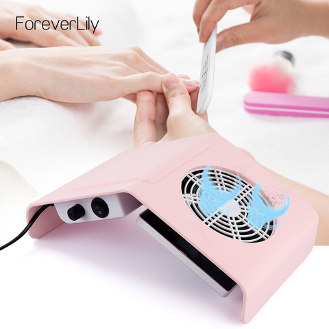 40W polvo de succión de polvo de uñas ventilador recolector aspirador máquina de manicura herramientas de recolección de polvo bolsa de decoración para uñas herramientas de salón de manicura ► Foto 1/6