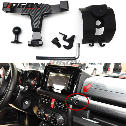 Coche de carbono de la gravedad del tablero GPS teléfono móvil para Suzuki Jimny 2022-2022 soporte Accesorios ► Foto 1/6