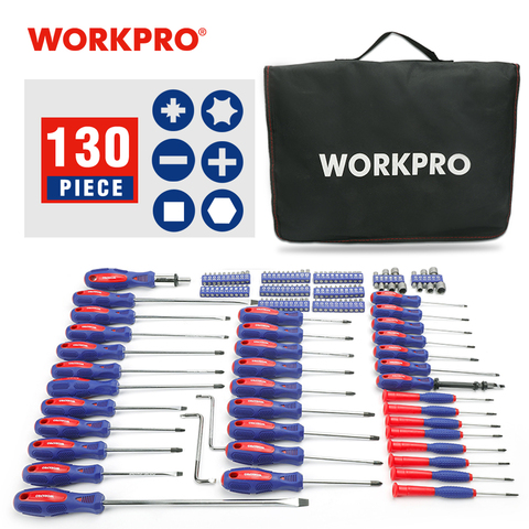 WORKPRO-Juego de destornilladores 130 en 1, herramientas de reparación de destornilladores multifunción Torx para teléfonos, Juego de puntas de destornillador de precisión ► Foto 1/6