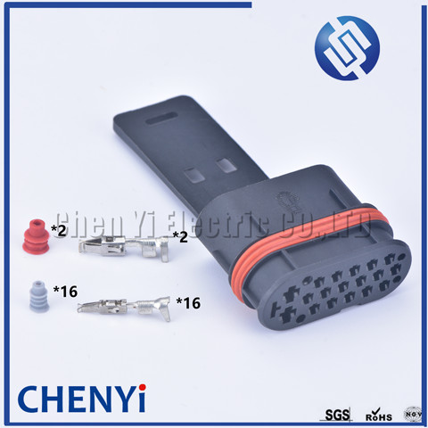 1set Negro 18 pin impermeable enchufe de cable de conectores 9002862E DJ7181-1.5-3.5-21car Conectores eléctricos con Terminal ► Foto 1/6