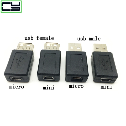 Convertidor USB 2,0 tipo A hembra A Mini 5 pines B hembra, Micro USB A USB macho, cargador de sincronización y transferencia de datos ► Foto 1/6