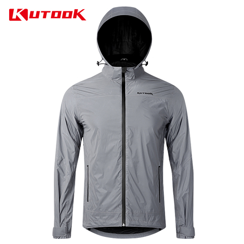 KUTOOK-chubasquero deportivo para exteriores para hombre y mujer, chaqueta cortavientos impermeable con reflejos ► Foto 1/6