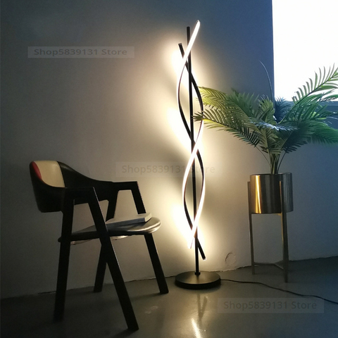 Lámparas de pie para el hogar Decoración nórdica para sala de estar, lámpara de mesa moderna de arte acrílico LED, lámparas de pie simples, luz de mesita de noche para dormitorio ► Foto 1/6