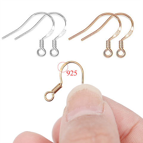 100 unids/lote Carven de plata 925 pendientes de cobre cierres ganchos accesorios de la joyería de bricolaje haciendo de accesorios de hierro gancho hippy de la joyería ► Foto 1/6