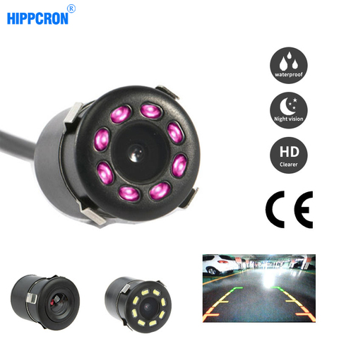 Hippcron-cámara de visión trasera para coche, dispositivo de visión nocturna infrarroja, 8LED, Monitor de aparcamiento de coche, CCD, impermeable, vídeo HD ► Foto 1/6