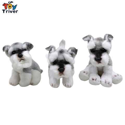 Muñecos de peluche Kawaii Schnauzer para niños, cachorro, perro, juguete de peluche suave, Triver, regalo de cumpleaños, artesanía de decoración del hogar ► Foto 1/6