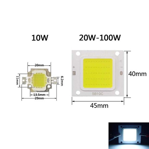 Cuentas cob de alto brillo, 10W, 20W, 30W, 50W, 70W, 100W, smd, Bombilla cuadrada, bricolaje, CC de 12V, 32V, Chip LED blanco frío y cálido ► Foto 1/1