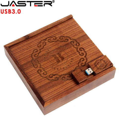 USB JASTER 3,0 foto de madera caja de álbum único unidad flash usb Pendrive 16GB 32GB fotografía Logotipo de regalo gratis (tamaño 170*170*35mm) ► Foto 1/6