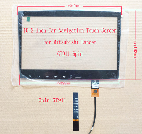 Pantalla táctil de navegación para coche Mitsubishi, pantalla táctil de 10,1/10,2 pulgadas para modelo Lancer GT911 6pin ZP2092 ZP40920 JST052-101 YT-018-101 ► Foto 1/6