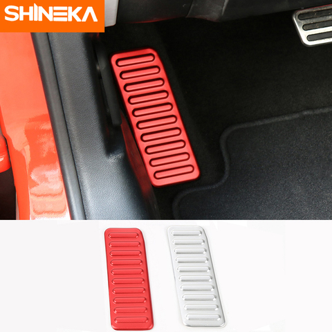 SHINEKA estilo de coche de aleación de coche de aluminio pie izquierdo Pedal cubierta de Pedal reposapiés antideslizantes para Ford Mustang 2015 + ► Foto 1/6