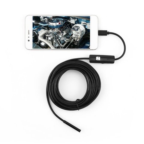 Endoscopio de inspección impermeable para lente de la cámara de enfoque USB, boroscopio impermeable para lente de Android, 6 LED, 5,5mm, Cable USB ► Foto 1/6