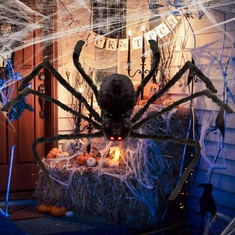 Araña para decoración de Halloween, casa embrujada, interior, exterior, gigante, negro ► Foto 1/6