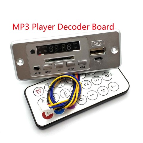 Placa decodificadora de reproductor MP3 inalámbrica, 5V, WMV integrado, módulo de Audio, USB, TF, Radio para coche, LED Digital rojo con control remoto ► Foto 1/5