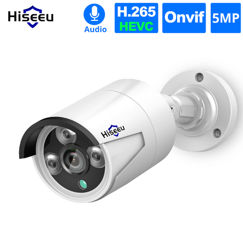 Cámara Hiseeu 4MP POE IP impermeable al aire libre H.265 CCTV bala Cámara visión nocturna P2P detección de movimiento ONVIF para PoE NVR 48V ► Foto 1/6