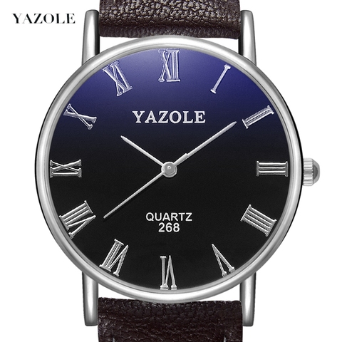 YAZOLE 2022 Venta caliente de ocio de moda de los hombres de negocios reloj movimiento de cuarzo impermeable vida romano esfera Digital par ver 268 ► Foto 1/1