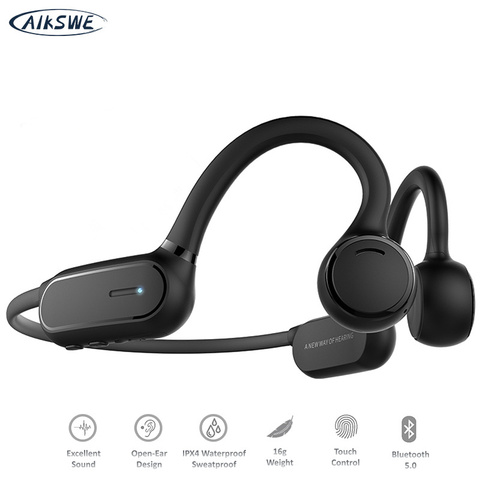 AIKSWE-auriculares, inalámbricos de deporte con Bluetooth, auriculares manos libres estéreo con Control táctil para correr o ciclismo ► Foto 1/6