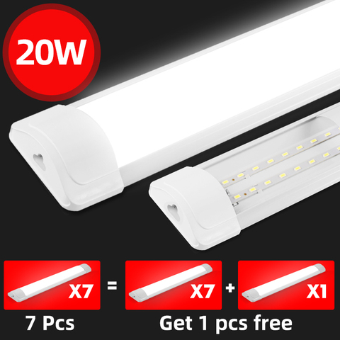 T5 T8 Tubo de luz LED 220V 30cm 60cm 120cm Lámpara de pared Bombilla Lampada 20W Tobe lampa 2FT 4FT Para el hogar Cocina interior Iluminación Lámpara de barra de luz fluorescente con tubo súper brillante ► Foto 1/6